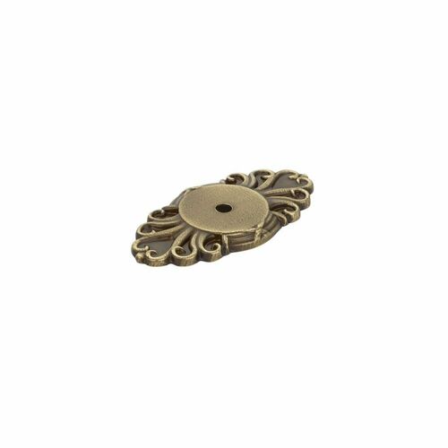 Emtek 86293US7 Ribbon Reed Backplate for Cabinet Knob - French Antique Brass Finish
