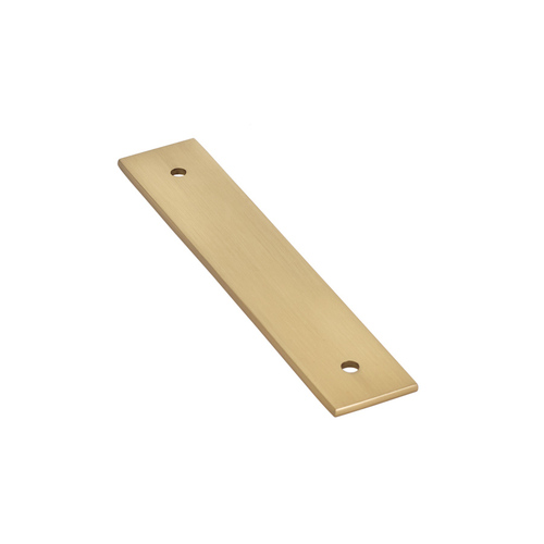 Emtek 86435US4 Art Deco Satin Brass Rectangular Cabinet Pull Backplate, 4