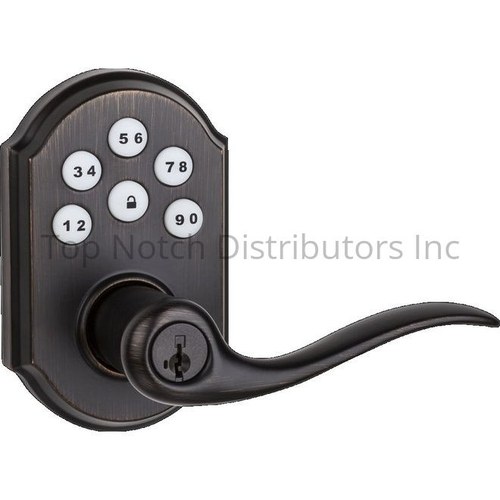 Kwikset 912TNLZW500-11PS Z-Wave Tustin Lever Smartcode Deadbolt with RCAL Latch, Venetian Bronze