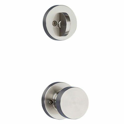 Kwikset 966PSK-RDT 15 UNIV Pismo Knob with Round Rose Single Cylinder Trim, Satin Nickel