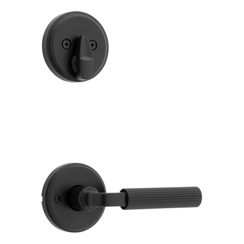 Kwikset 971MAL-514 Mirada Single Cylinder Lever, Reeded Pattern, Round Rose, Matte Black