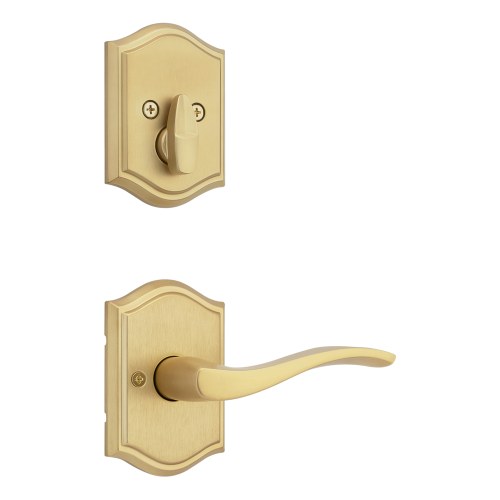 Kwikset 971SELARTLH-4 Sedona Left Hand Lever Capetown Rose Satin Brass Handleset Trim