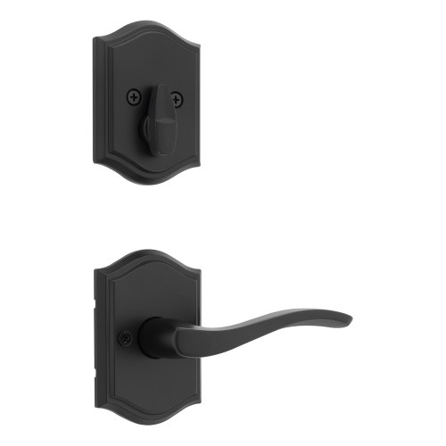 Kwikset 971SELARTRH-514 Sedona Lever Capetown Rose Interior Single Cylinder Handleset - Matte Black