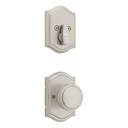 Kwikset 971SOKART-15 Sora Single Cylinder Knob with Capetown Rose, Satin Nickel Finish