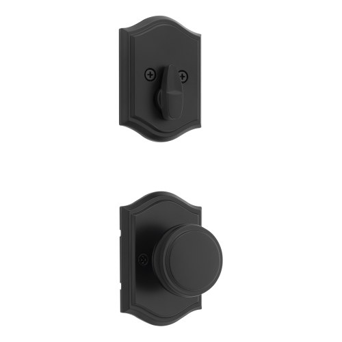 Kwikset 971SOKART-514 Sora Single Cylinder Knob with Capetown Rose Trim, Matte Black