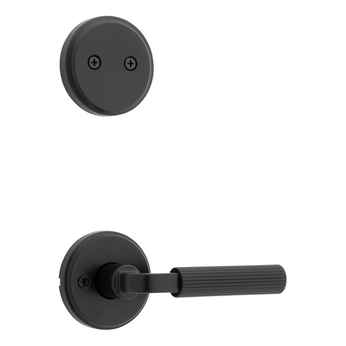 Kwikset 973MAL-514 Mirada Reeded Lever with Round Rose Trim, Matte Black Finish