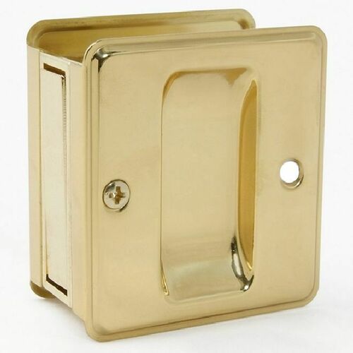 Ives 990A3 Aluminum Passage Sliding Door Pull - Bright Brass Finish
