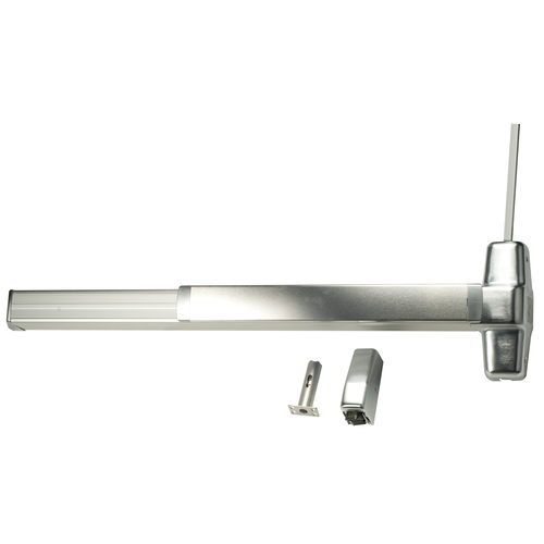 Von Duprin 9927EOF26D3LBRAFL 3' Fire Rated Surface Vertical Rod Exit Device, Satin Chrome, No Bottom Rod