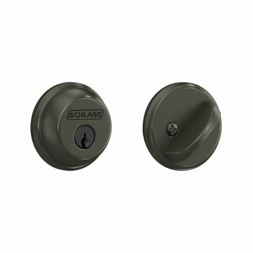 Schlage B60530 Single Cylinder Deadbolt C Keyway, 12287 Latch, 10116 Strike, Black Stainless