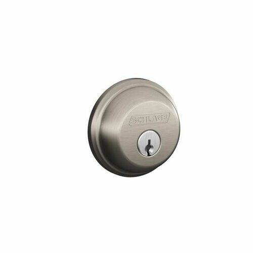 Schlage B60619605 Single Cylinder Deadbolt C Keyway, Satin Nickel, Bright Brass Finish