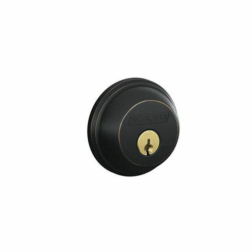 Schlage B60716T Tapered Single Cylinder Deadbolt C Keyway, Aged Bronze Finish