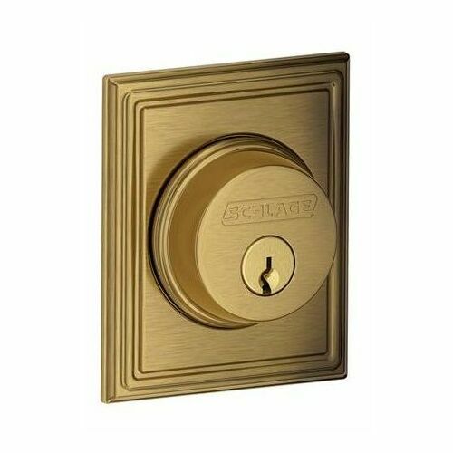 Schlage B60ADD609 Addison Single Cylinder Deadbolt C Keyway, Antique Brass Finish