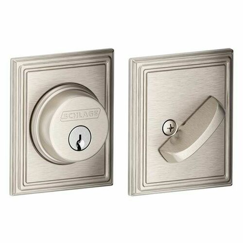 Schlage B60ADD619 Addison Single Cylinder Deadbolt C Keyway, Satin Nickel Finish