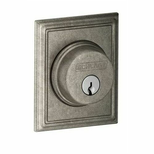 Schlage B60ADD621 Addison Single Cylinder Deadbolt C Keyway, Distressed Nickel Finish