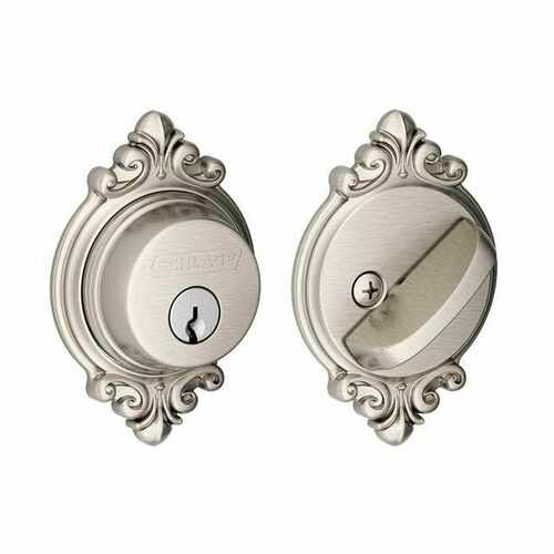 Schlage B60BRK619 Brookshire Single Cylinder Deadbolt C Keyway, Satin Nickel Finish