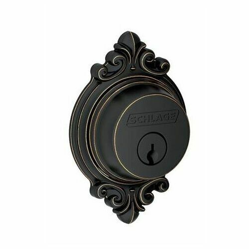 Schlage B60BRK716 Brookshire Single Cylinder Deadbolt C Keyway, Aged Bronze Finish