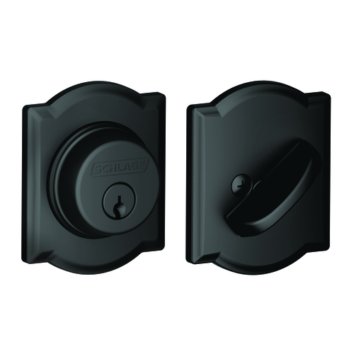 Schlage B60CAM622 Camelot Single Cylinder Deadbolt C Keyway, Matte Black Finish