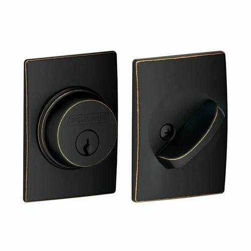 Schlage B60CEN716 Century Single Cylinder Deadbolt C Keyway, Aged Bronze Finish