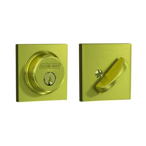 Schlage B60COL608 Schlage Collins Single Cylinder Deadbolt C Keyway Satin Brass Finish