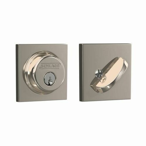 Schlage B60COL618 Collins Single Cylinder Deadbolt C Keyway, Bright Nickel Finish