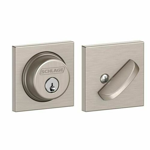 Schlage B60COL619 Collins Single Cylinder Deadbolt C Keyway, Satin Nickel Finish