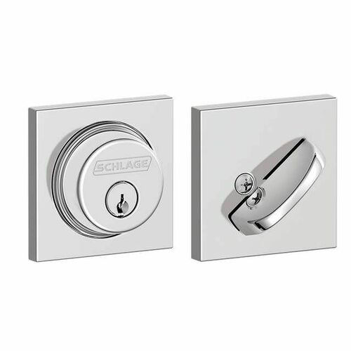 Schlage B60COL625 Collins Single Cylinder Deadbolt C Keyway, Bright Chrome Finish