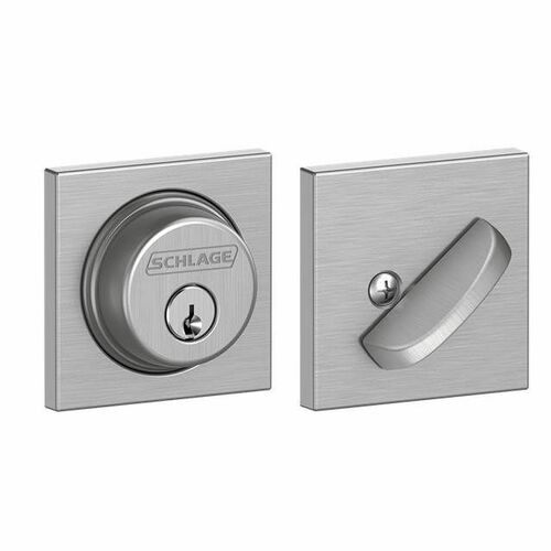 Schlage B60COL626 Collins Single Cylinder Deadbolt C Keyway with Latch Strike - Satin Chrome