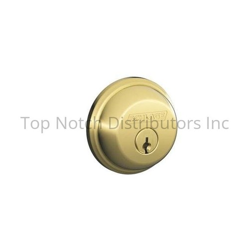 Schlage B60F605 Fire Rated Single Cylinder Deadbolt C Keyway, Brass Finish, 12397 Latch