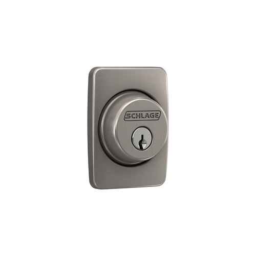 Schlage B60GEE619 Schlage Greene Single Cylinder Deadbolt C Keyway, Satin Nickel Finish