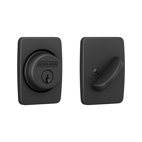 Schlage B60GEE622 Schlage Greene Single Cylinder Deadbolt C Keyway, Matte Black Finish