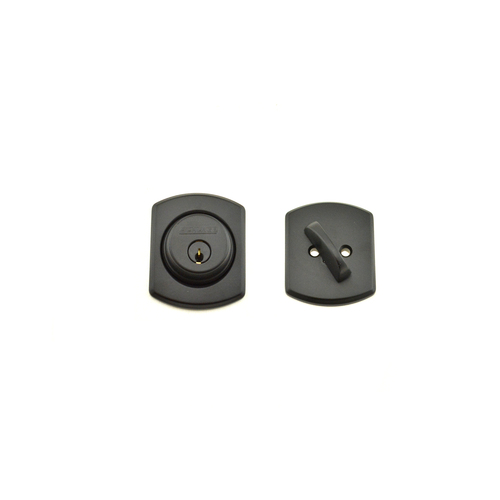 Schlage B60GRW622 Greenwich Single Cylinder Deadbolt C Keyway, Matte Black Finish