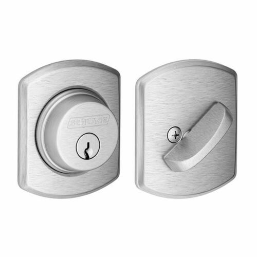 Schlage B60GRW626 Greenwich Single Cylinder Deadbolt C Keyway, Satin Chrome Finish