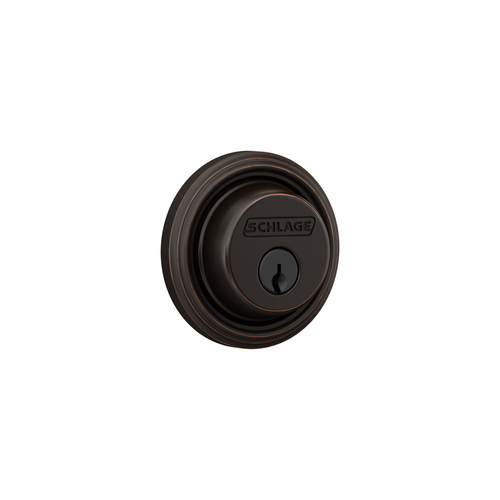 Schlage B60IND716 Schlage Custom Indy Single Cylinder Deadbolt C Keyway Aged Bronze Finish