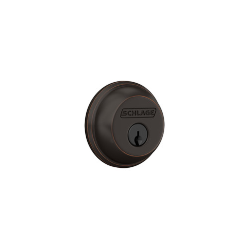 Schlage B60N6716 Single Cylinder Deadbolt C Keyway, Aged Bronze, 12287 Latch, 10116 Strike