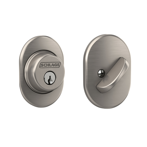 Schlage B60RMN619 Remsen Single Cylinder Deadbolt C Keyway, Satin Nickel Finish
