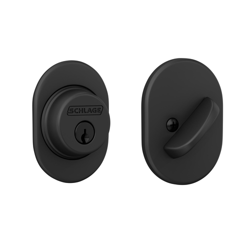 Schlage B60RMN622 Remsen Single Cylinder Deadbolt C Keyway, Matte Black, 12287 Latch, 10116 Strike