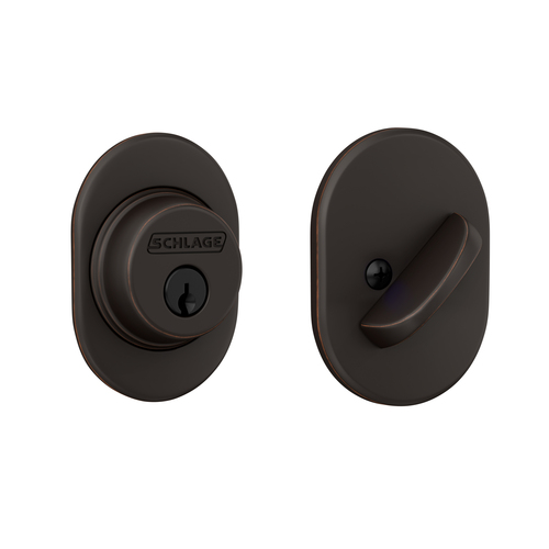 Schlage B60RMN716 Remsen Single Cylinder Deadbolt C Keyway, Aged Bronze Finish