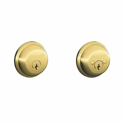 Schlage B62505 Double Cylinder Deadbolt C Keyway with Brass Finish and Latch/Strike