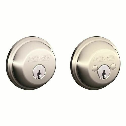 Schlage B62618 Double Cylinder Deadbolt C Keyway, 12287 Latch, 10116 Strike, Bright Nickel