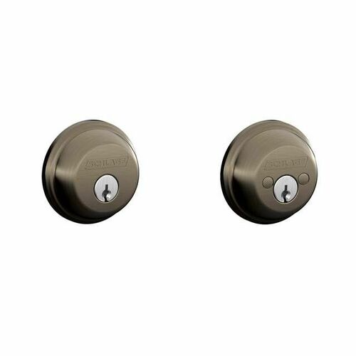 Schlage B62620 Double Cylinder Deadbolt C Keyway, 12287 Latch, 10116 Strike, Antique Nickel