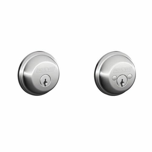 Schlage B62625 Double Cylinder Deadbolt C Keyway, 12287 Latch, 10116 Strike, Chrome Finish