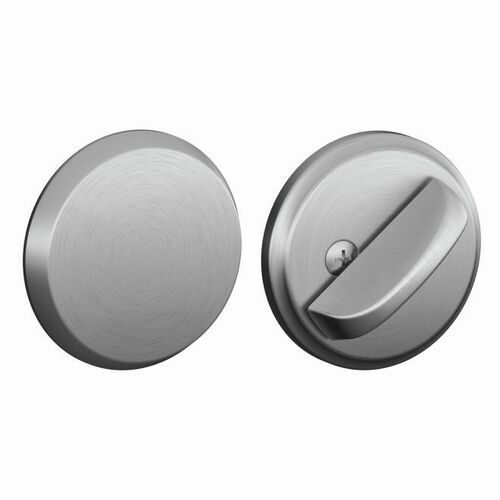 Schlage B81626 One Sided Deadbolt with 12287 Latch and 10116 Strike with Plate Satin Chrome Finish