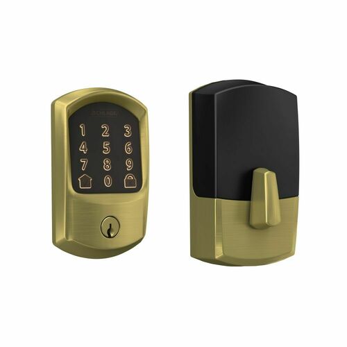 Schlage BE489WBCGRW608 Greenwich Encode Smart WiFi Deadbolt, Satin Brass Finish