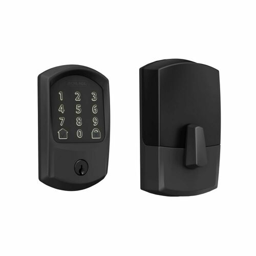Schlage BE489WBCGRW622 Greenwich Encode Smart WiFi Deadbolt, Matte Black, 12351 Latch, 10116 Strike