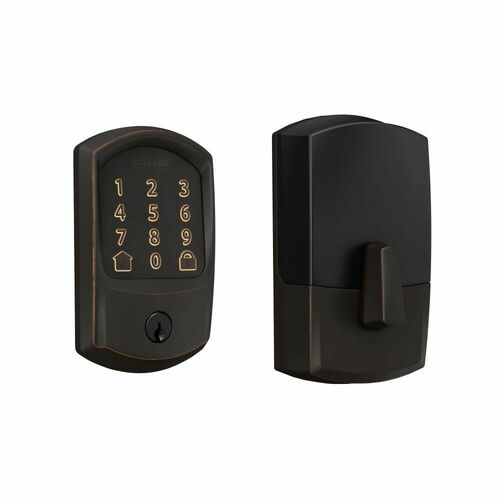 Schlage BE489WBCGRW716 Greenwich Encode Smart WiFi Deadbolt, Aged Bronze, 12351 Latch, 10116 Strike