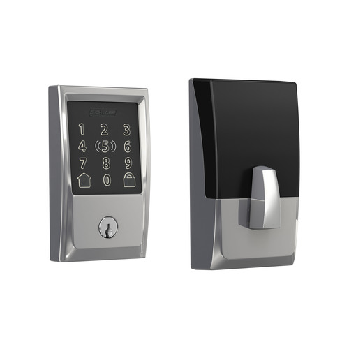Schlage BE499WBCEN625 Century Encode Plus Smart WiFi Deadbolt, Bright Chrome Finish