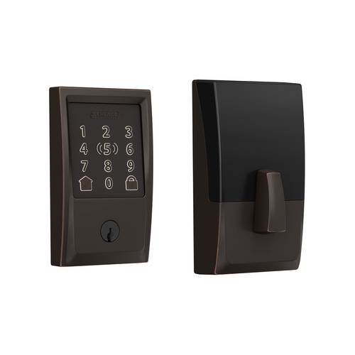 Schlage BE499WBCEN716 Century Encode Plus Smart WiFi Deadbolt, Aged Bronze Finish