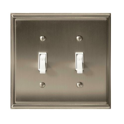 Amerock BP36515G10 Mulholland Satin Nickel Double Toggle Wall Plate 7.3