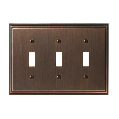 Amerock BP36516ORB Mulholland Triple Toggle Wall Plate - Oil Rubbed Bronze, 8.3