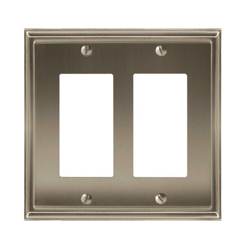 Amerock BP36519G10 Mulholland Double Rocker Wall Plate, Satin Nickel, 7.3